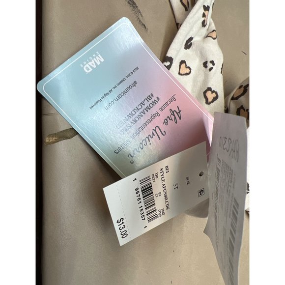 Toddler Girls' Afro Unicorn Printed Shirtdress Beige 3T - Picture 6 of 8